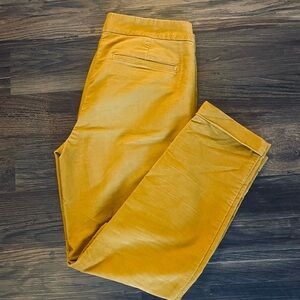 LOFT Mustard Yellow Thin Corduroy Pants Cotton Blend
